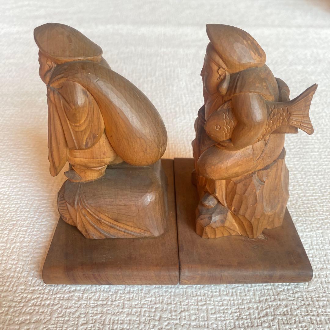 希少✨大黒天様　恵比寿様　正晴　木彫　七福神　縁起物　商売繁盛　共箱有