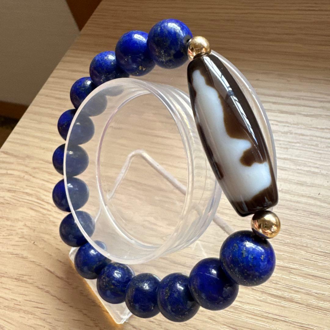 ラピスラズリ 観音天珠　パワーストーン　ランクAAA