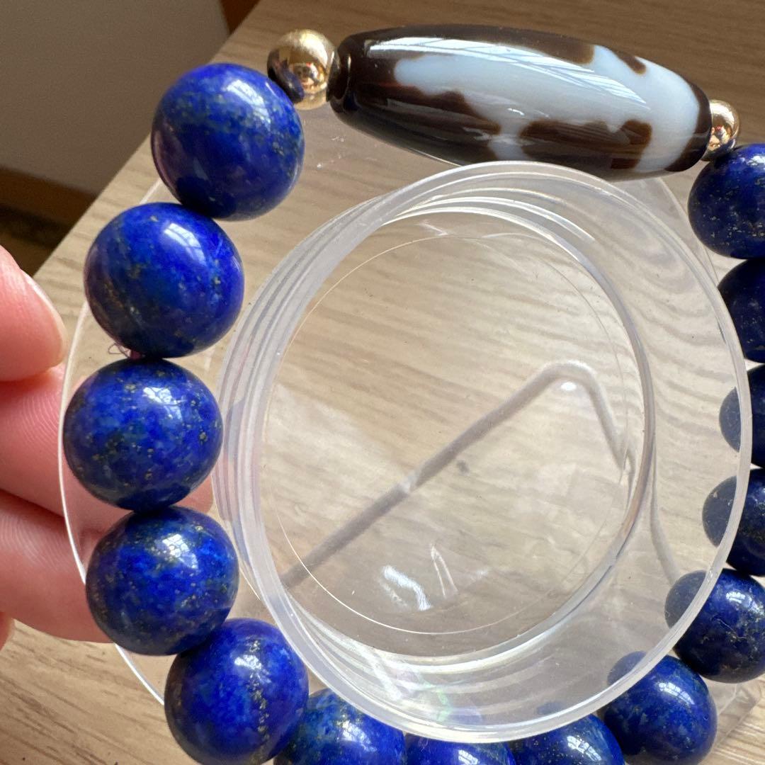 ラピスラズリ 観音天珠　パワーストーン　ランクAAA