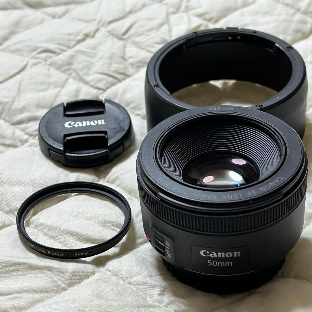 canon EF-S 50mm f1.8 純正レンズフィルター付き 単焦点レンズ
