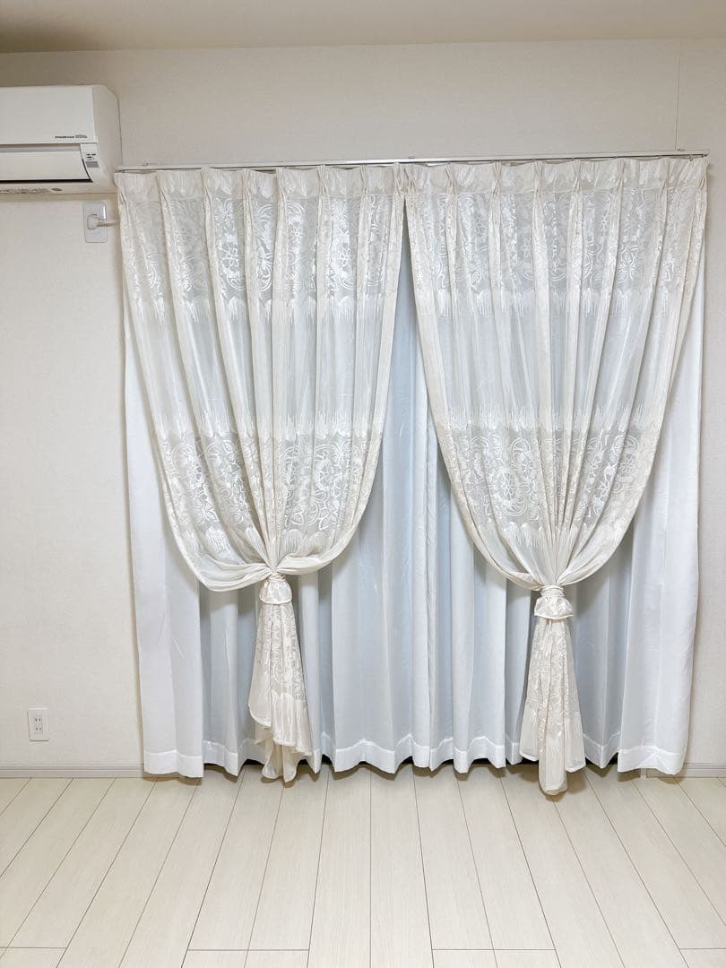外から見えない 2枚入り 1窓分 レースカーテン オーダーカーテン