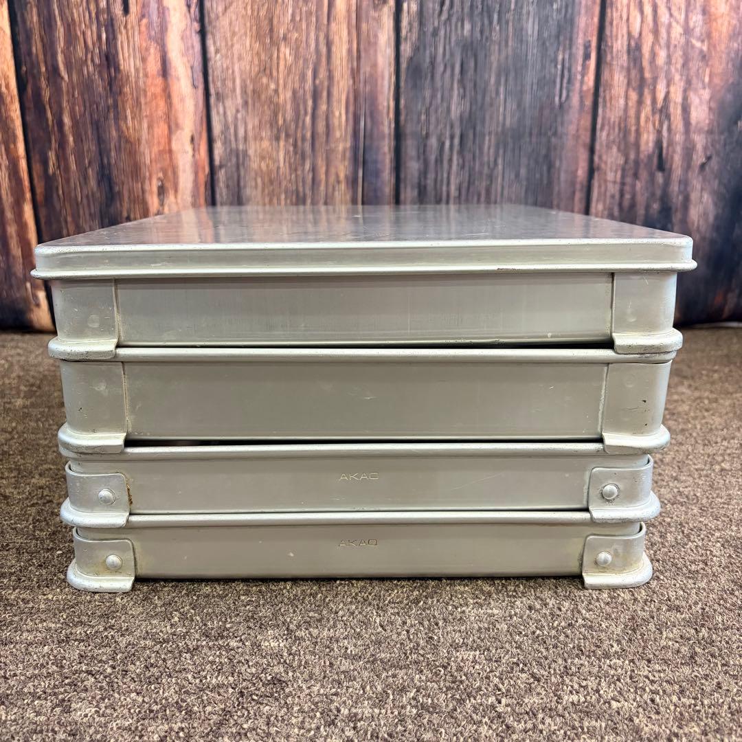 AKAO アカオ システムバット 大-50 アルミ 4枚セット 蓋付 業務用