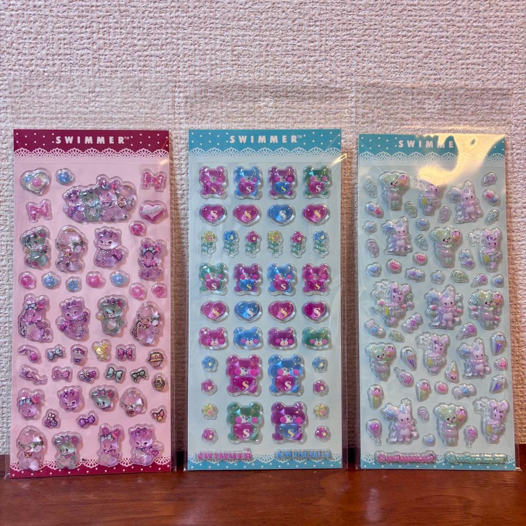 SWIMMER スイマー PVC 立体シール 9枚セット 正規品 ぷっくりシール