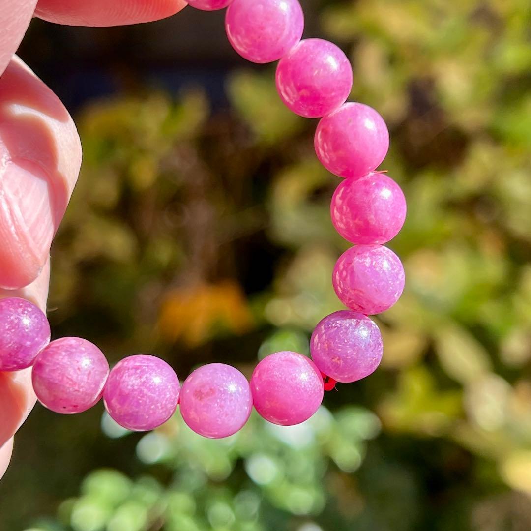 非加熱　高品質　ルビーブレスレット　コランダム　パワーストーン 2-12