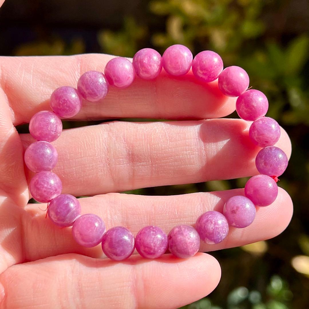 非加熱　高品質　ルビーブレスレット　コランダム　パワーストーン 2-12