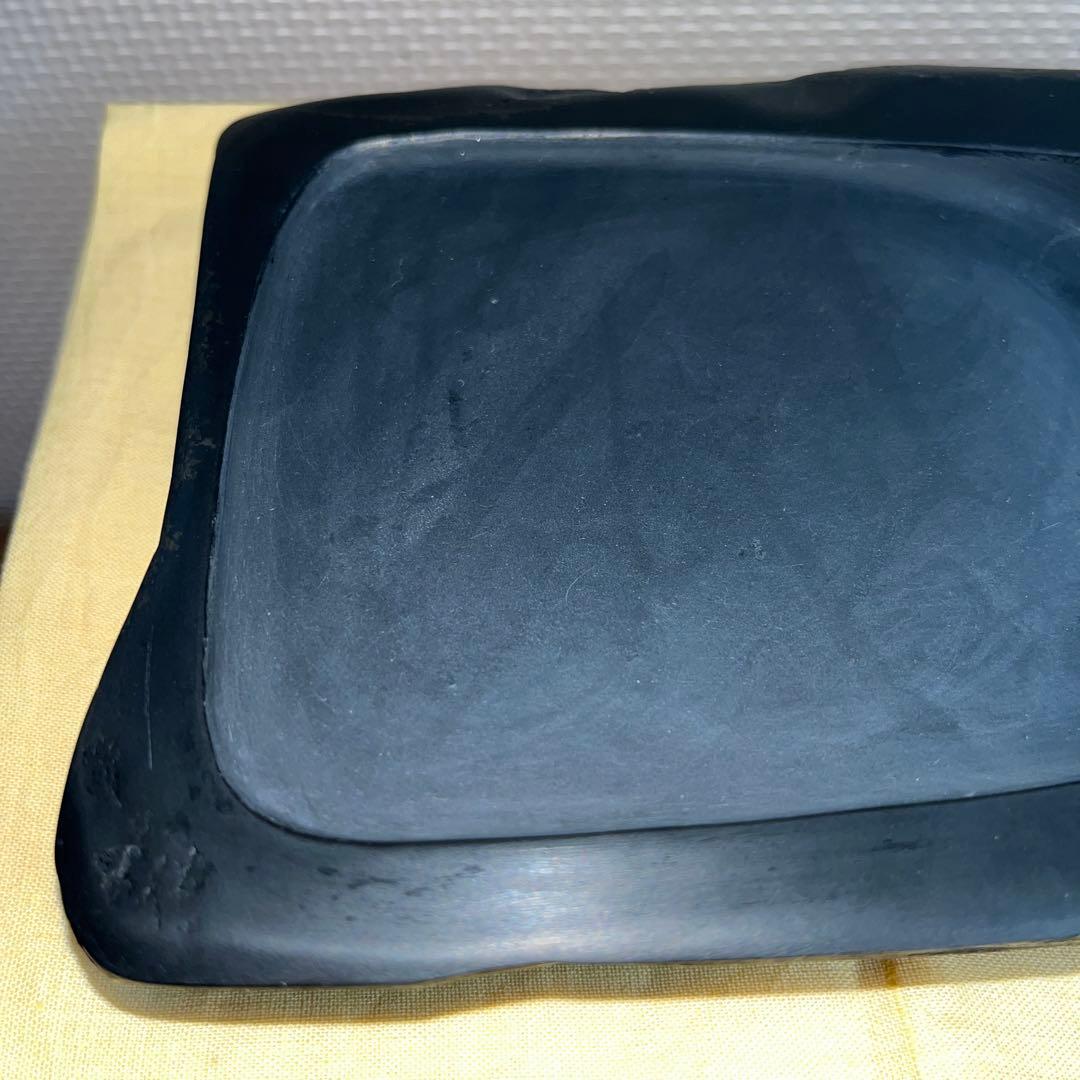 ⭕️雨畑硯　芳龍硯　芳龍閣硯舖　未使用に近い美品　自然硯　石紋綺麗　小四六寸