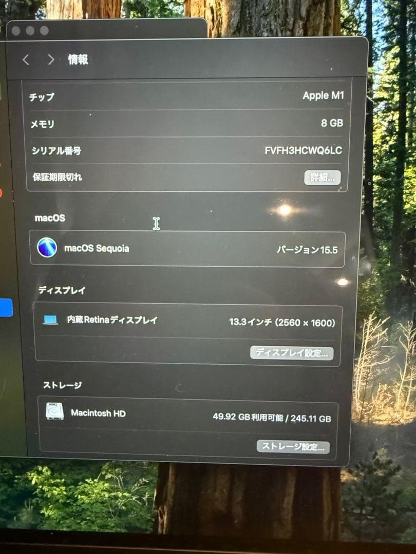 【美品】MacBook Air M1 2020 256GB メモリ8GB ローズ