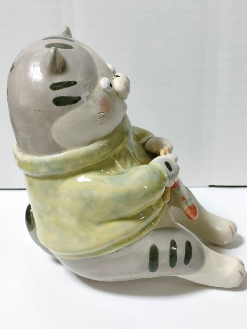 浜野陽子　陶芸　陶人形 手作り 猫　15ｃｍ