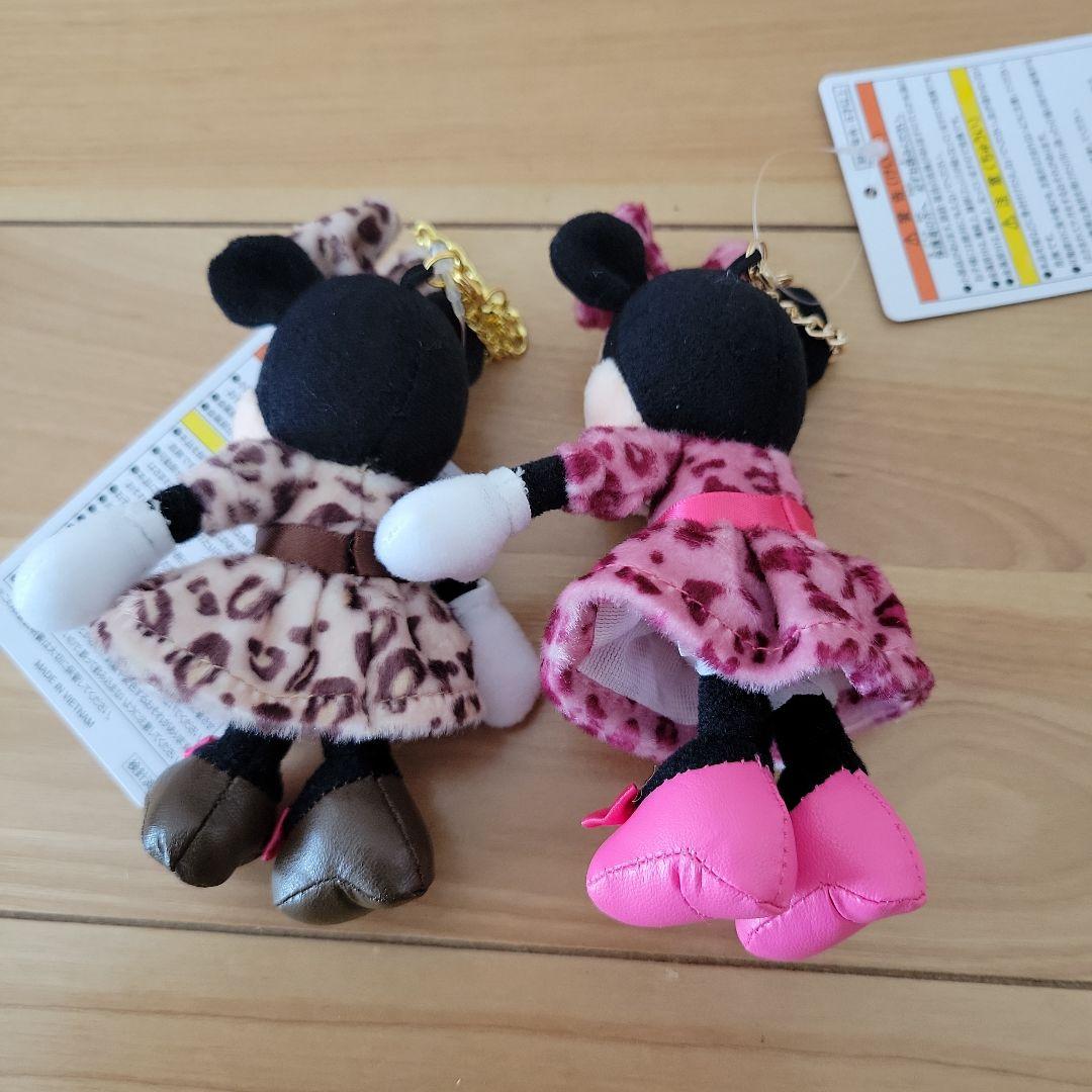 ヒョウ柄　レオパード　ミニー　キーホルダー　ぬいぐるみチャーム　 ディズニー
