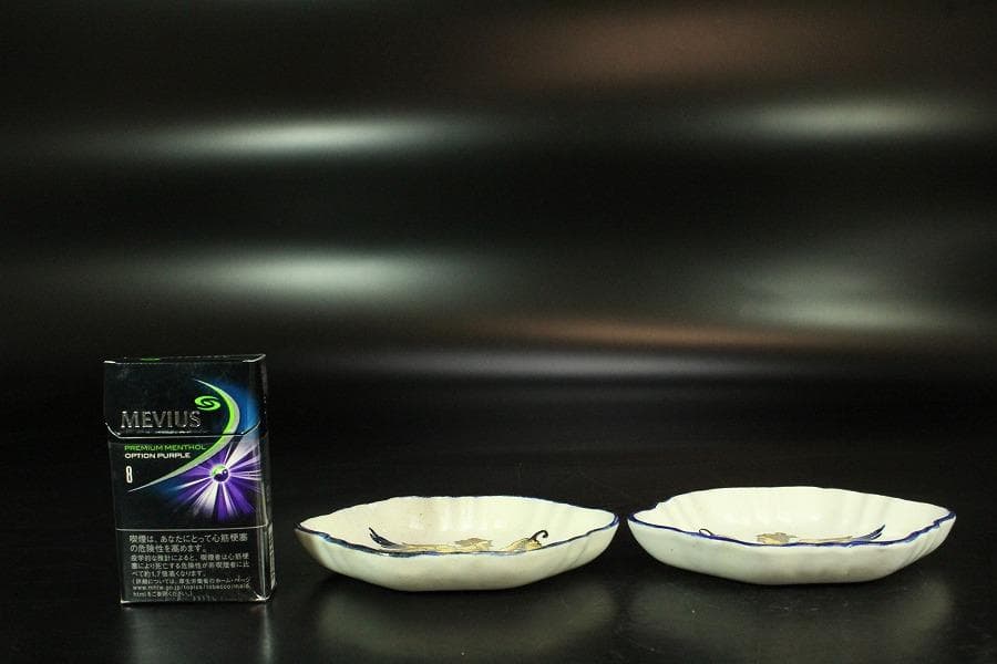 西洋骨董 阿蘭陀 菱皿 一対 時代物(K-A394)