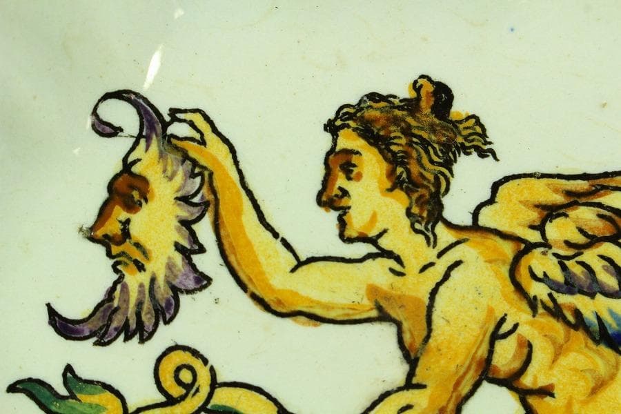 西洋骨董 阿蘭陀 菱皿 一対 時代物(K-A394)