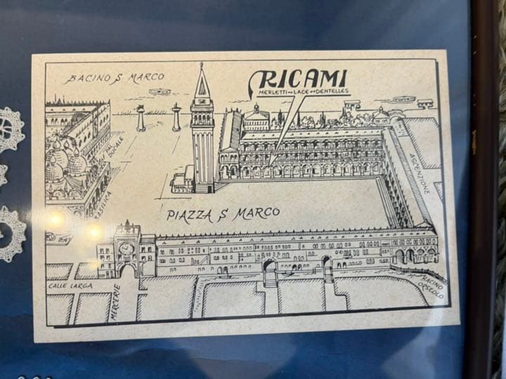 イタリア　リカミベロニカのボビンレース　額装品