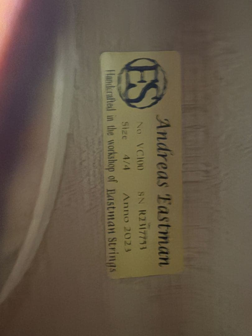 【美品・2023年製】Eastman VC100 4/4 チェロ