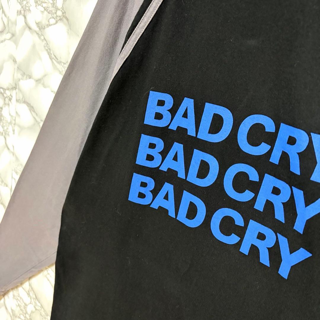 一点物 稀少デザイン　NEE BAD CRYラグランT 　ストリート カジュアル