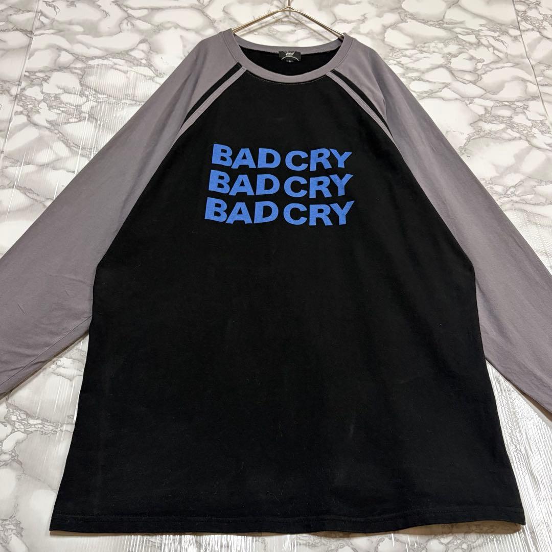 一点物 稀少デザイン　NEE BAD CRYラグランT 　ストリート カジュアル