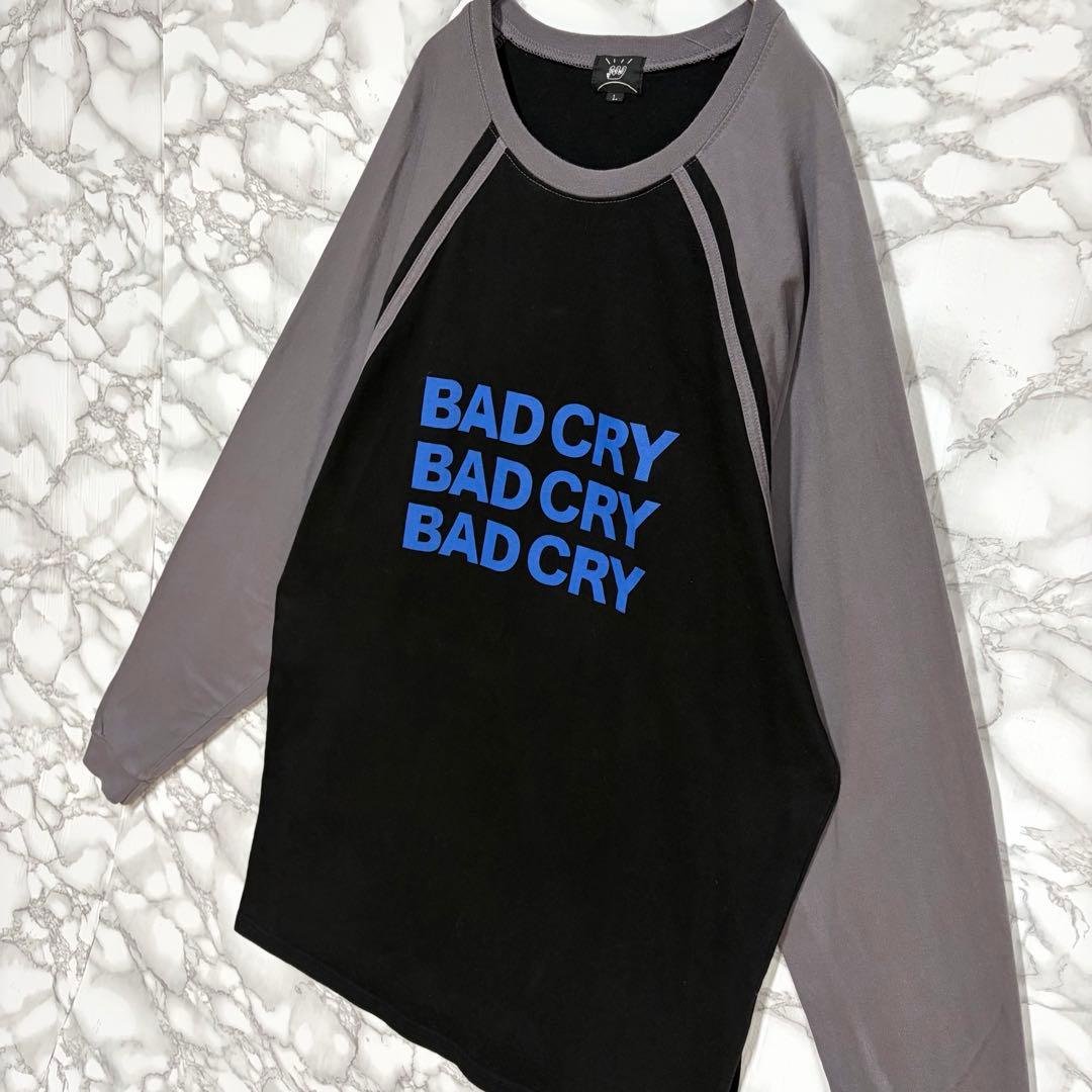 一点物 稀少デザイン　NEE BAD CRYラグランT 　ストリート カジュアル