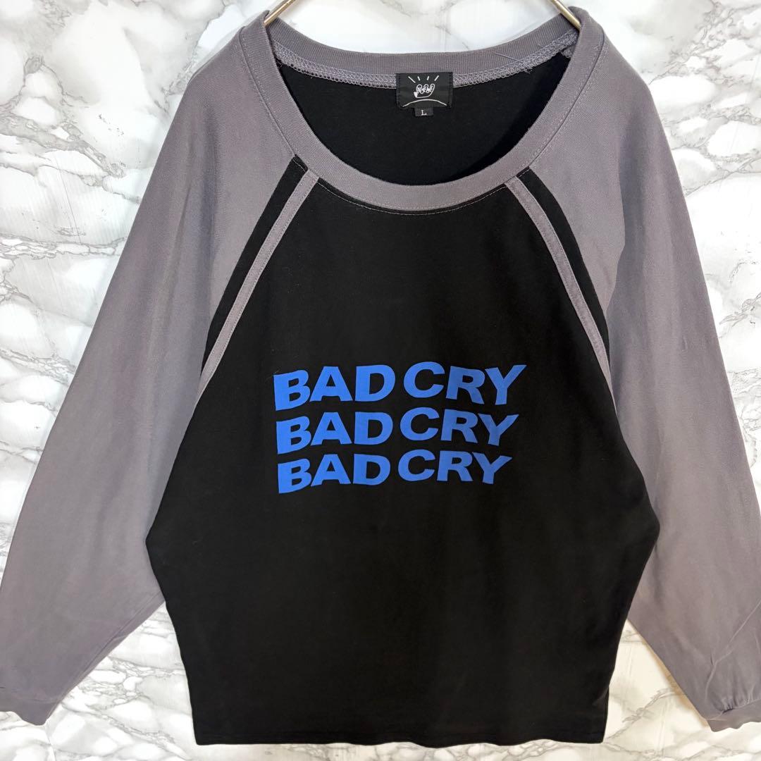 一点物 稀少デザイン　NEE BAD CRYラグランT 　ストリート カジュアル