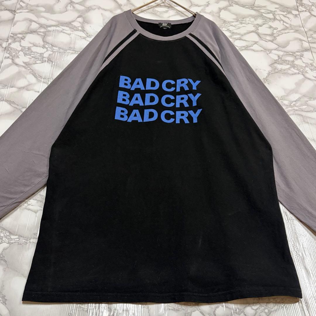 一点物 稀少デザイン　NEE BAD CRYラグランT 　ストリート カジュアル