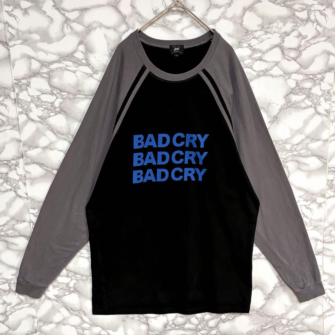 一点物 稀少デザイン　NEE BAD CRYラグランT 　ストリート カジュアル