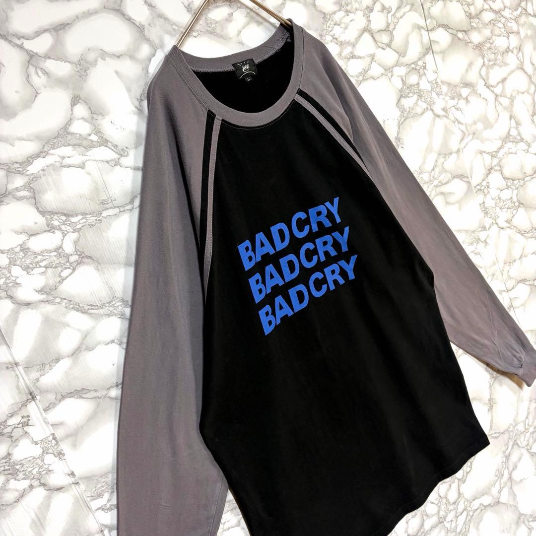 一点物 稀少デザイン　NEE BAD CRYラグランT 　ストリート カジュアル