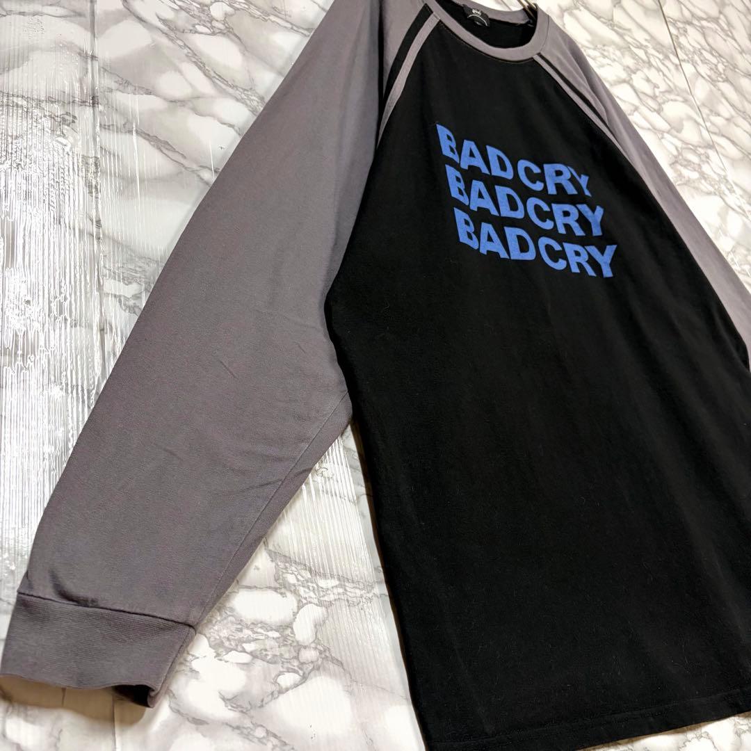 一点物 稀少デザイン　NEE BAD CRYラグランT 　ストリート カジュアル