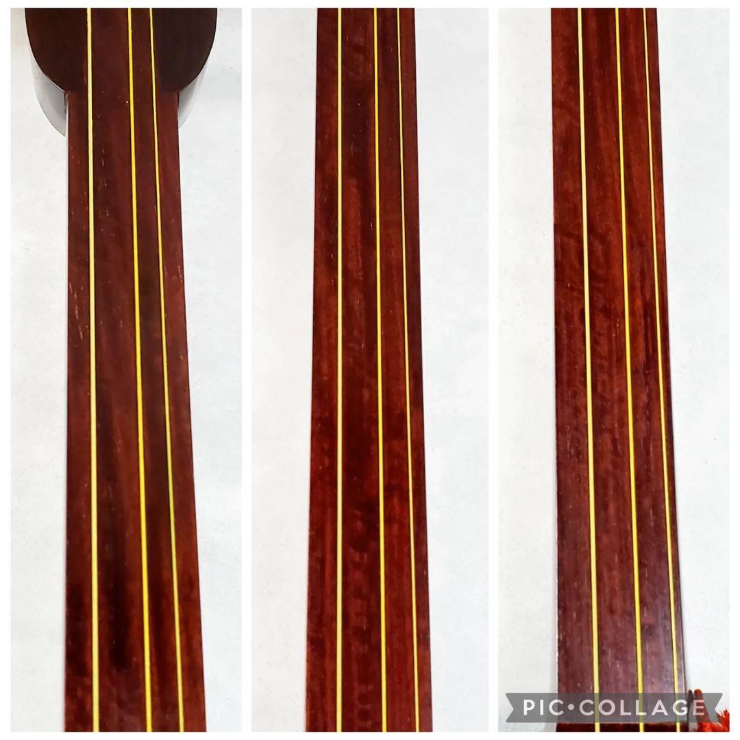 三味線 正寸 中棹 紫檀 丸打胴 犬皮 三つ折り ハードケース付 付属品多数