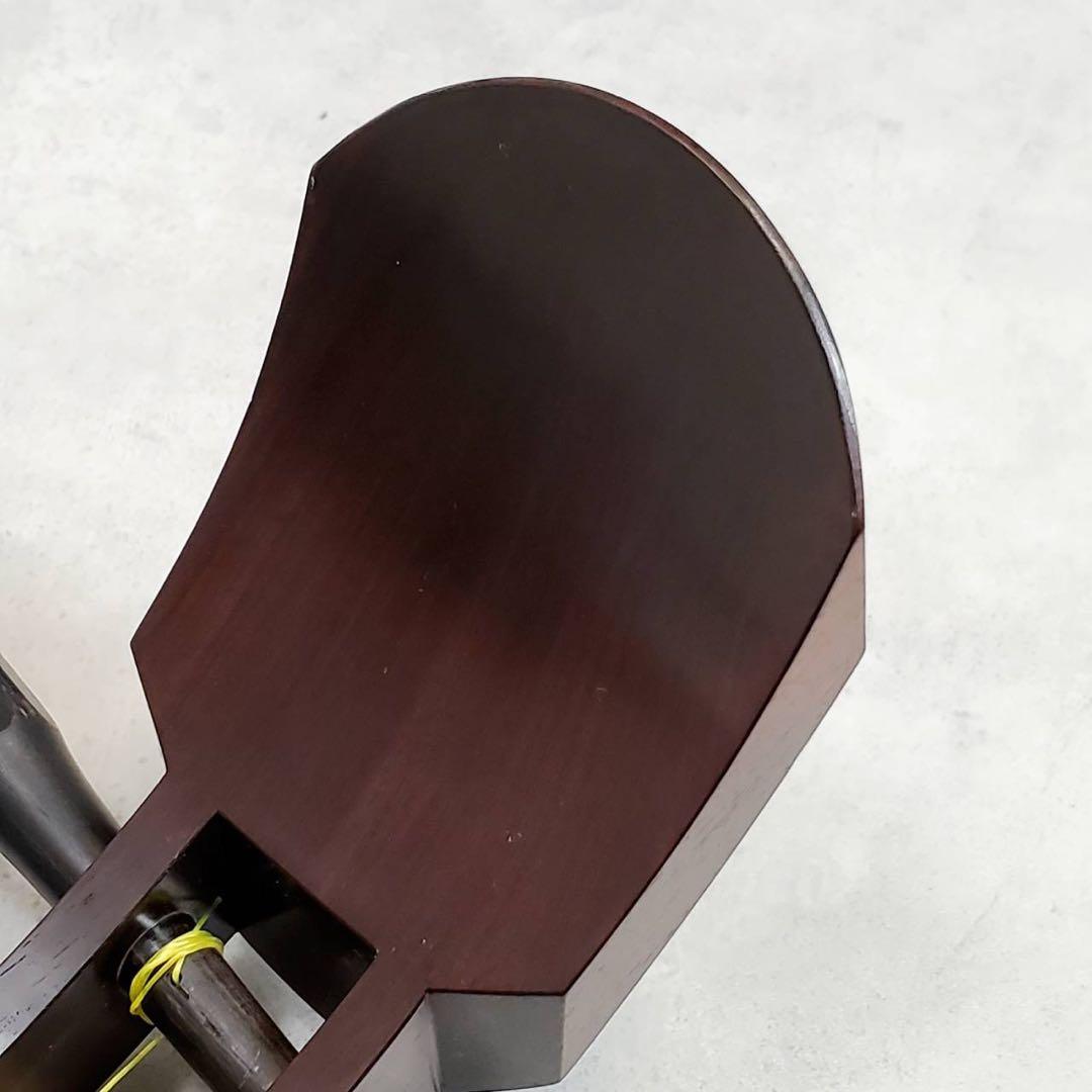 三味線 正寸 中棹 紫檀 丸打胴 犬皮 三つ折り ハードケース付 付属品多数