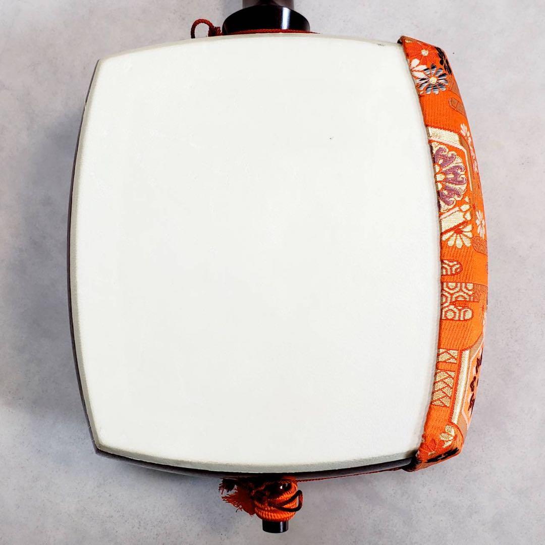 三味線 正寸 中棹 紫檀 丸打胴 犬皮 三つ折り ハードケース付 付属品多数