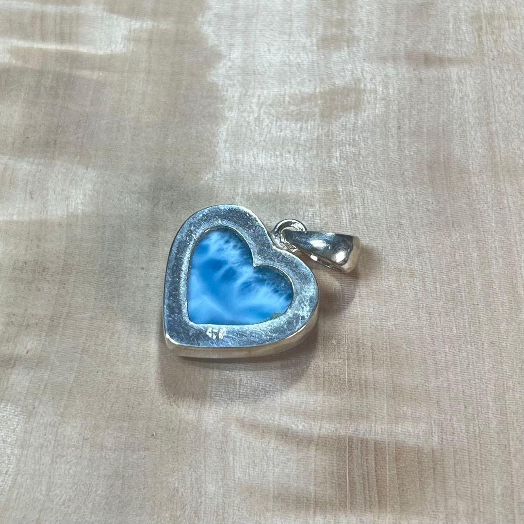 高品質　ラリマー　ハートペンダント　ネックレス　silver925 3-38