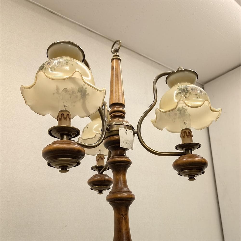 展示品　イタリア製　フロアスタンド　フロアライト　スタンド照明　ガラスシェード