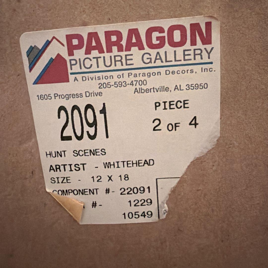 【希少】ハンティング絵画 額装 英国調 馬 犬 狩猟画 Paragon 高級感