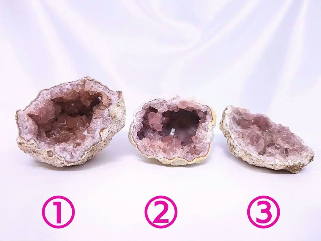 高品質　アルゼンチン産　パタゴニア　ピンクアメジスト　ジオード　フラワー付　②