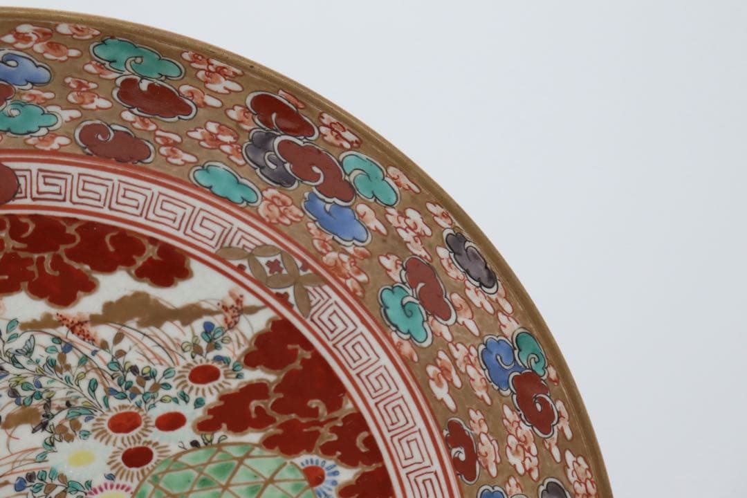 江戸　九谷焼　大皿　鶏　送料込み250506