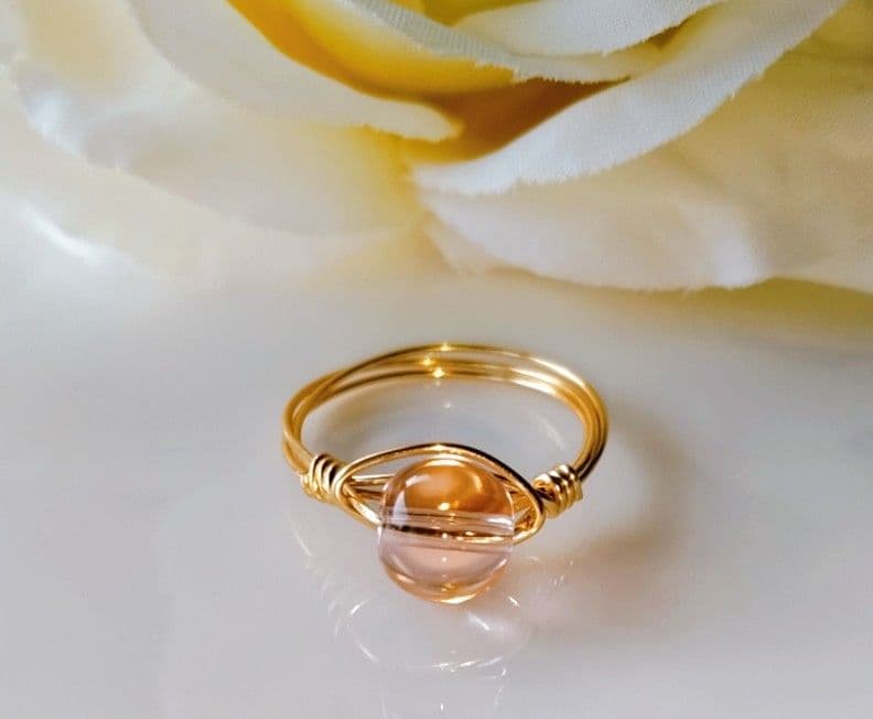 Kgf14 希少 レア アンダラクリスタル ルミネッセントピンク リング