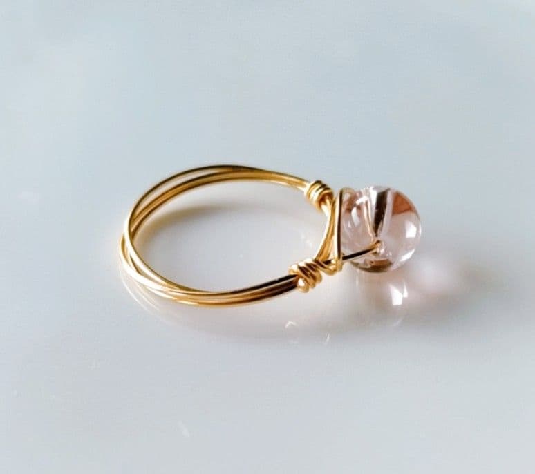 Kgf14 希少 レア アンダラクリスタル ルミネッセントピンク リング