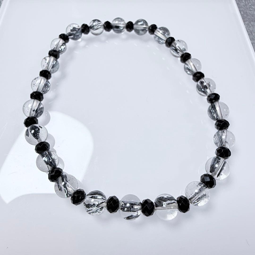 【高品質】スティブナイトインクォーツ ブレスレット（約5.9mm玉）