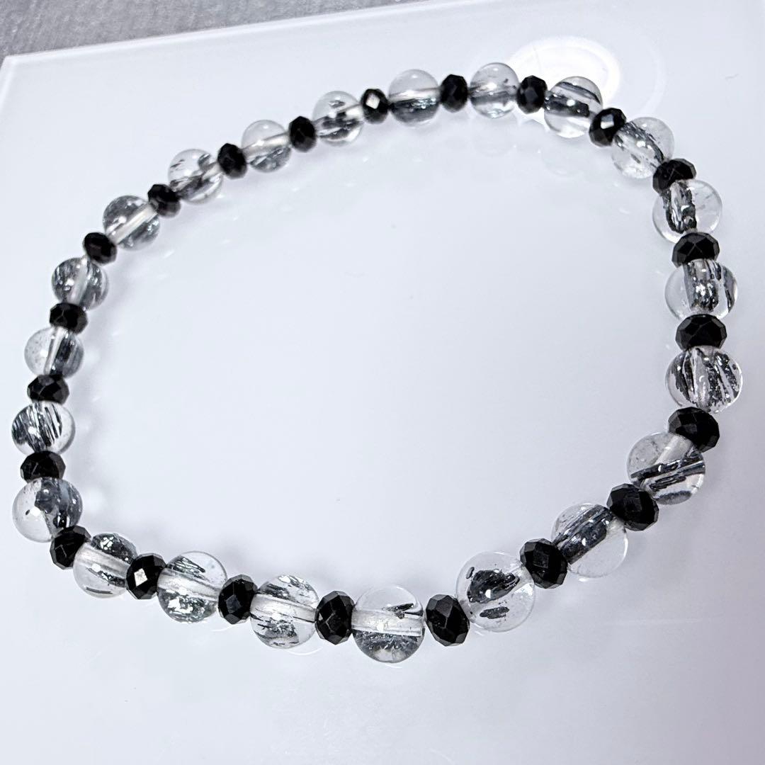 【高品質】スティブナイトインクォーツ ブレスレット（約5.9mm玉）