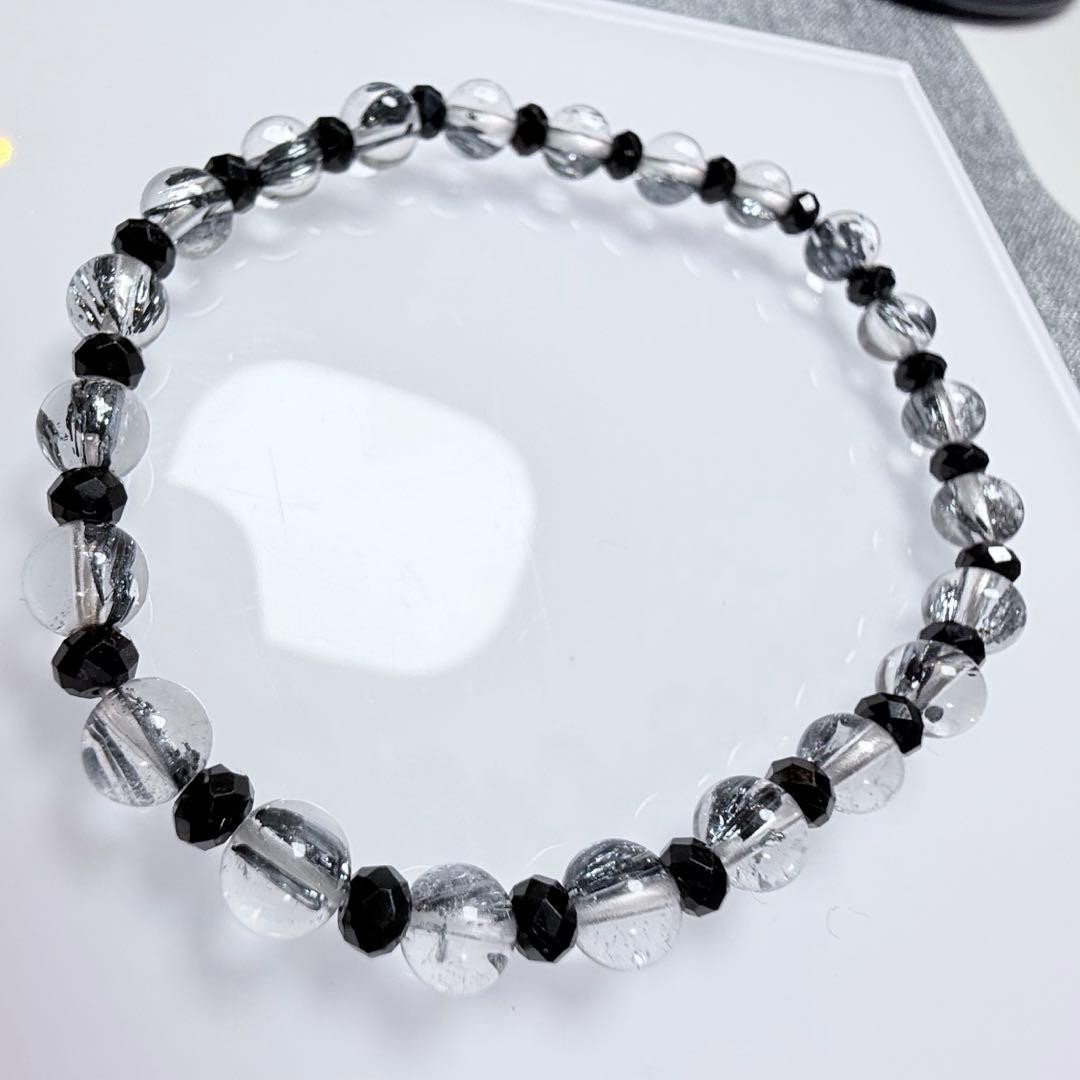 【高品質】スティブナイトインクォーツ ブレスレット（約5.9mm玉）