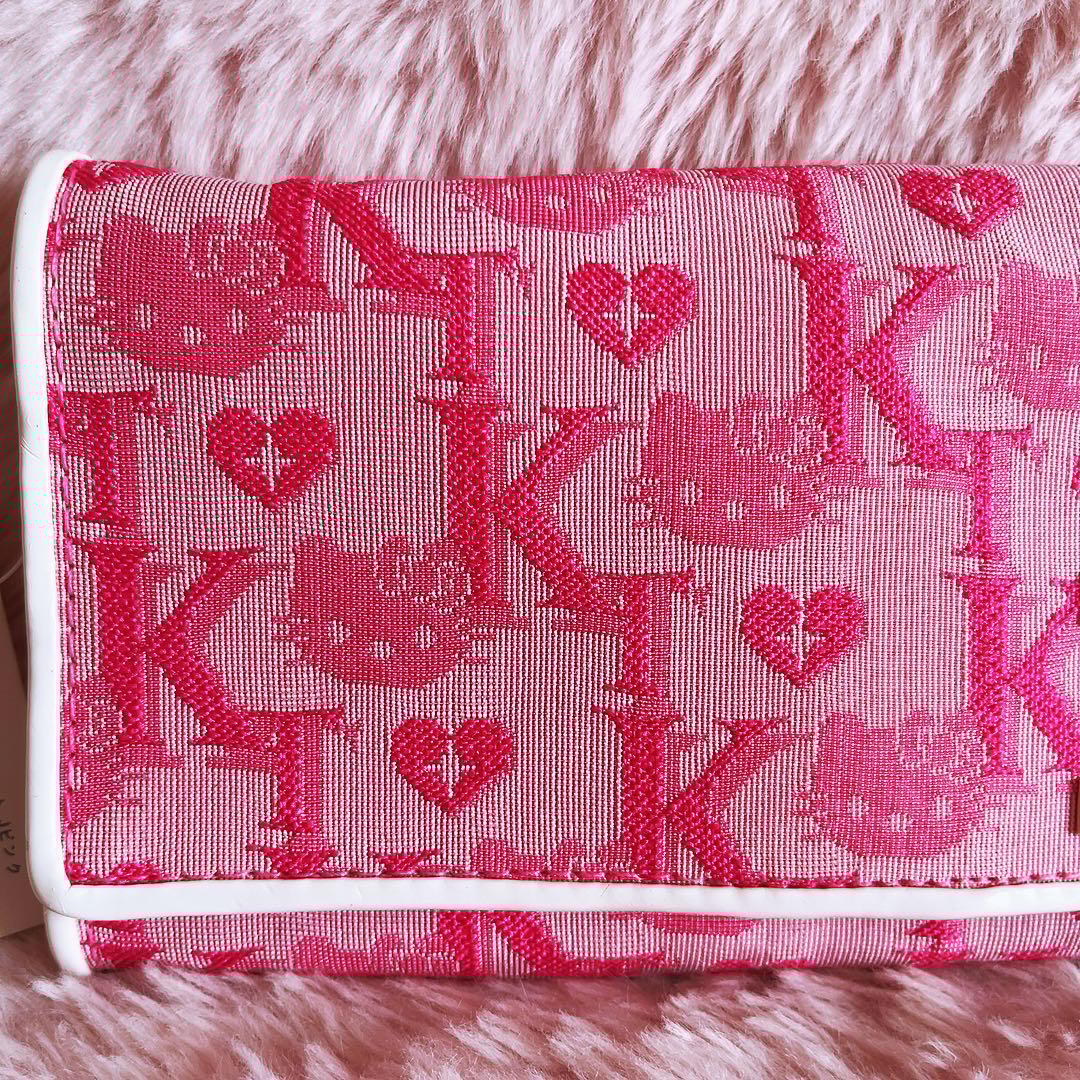 希少レア　ハローキティ　長財布　ジャガード　ピンク　2002年製 サンリオ