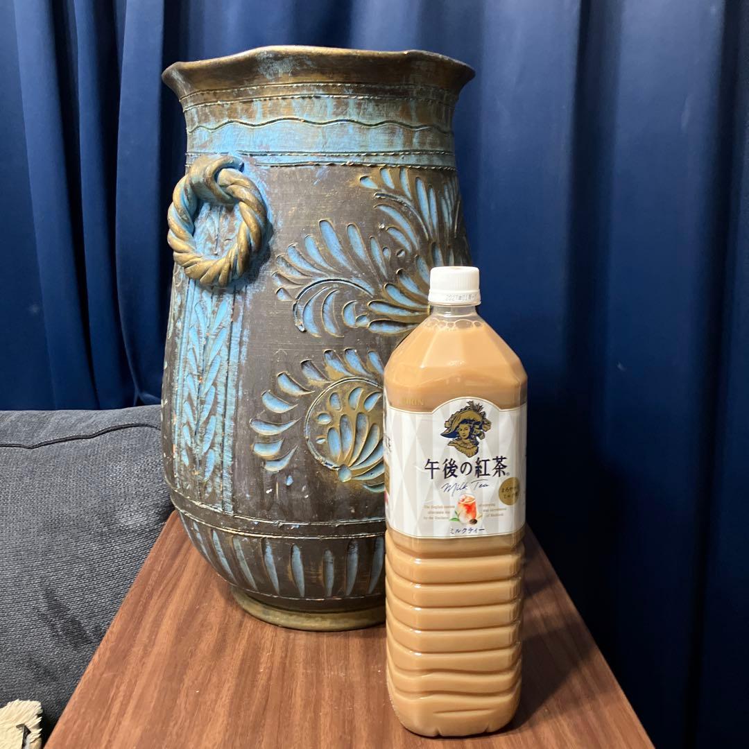 イタリア製陶器アンティーク　傘立て　フラワーベース