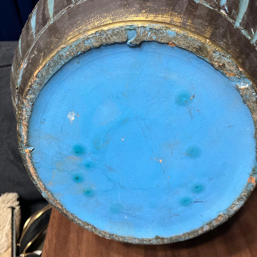 イタリア製陶器アンティーク　傘立て　フラワーベース