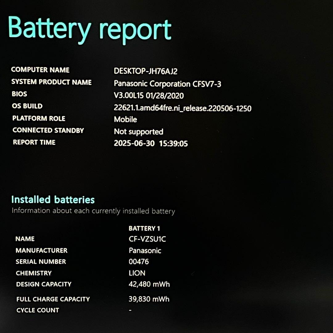 レッツノートPanasonic CFSV7 8GB SSD256 ノートPC