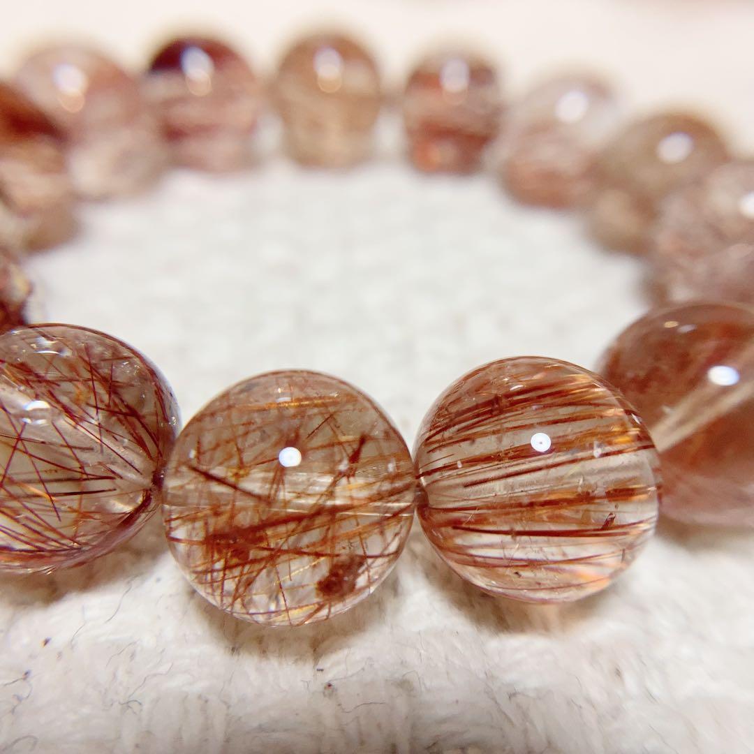 ★ 3/5まで値下　美麗【レッドルチルクォーツ】13mmブレスレット