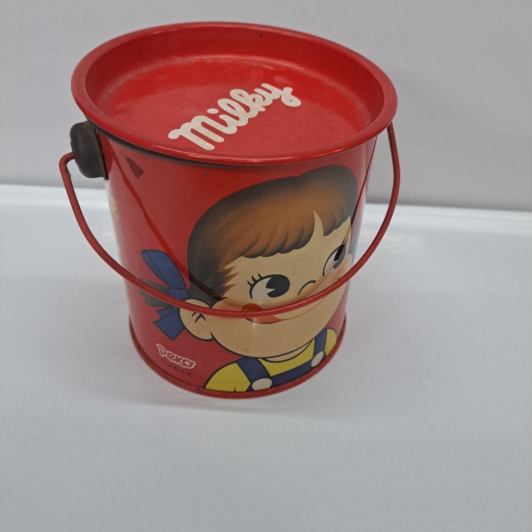 Milky 玩具菓子　不二家　ポコちゃんの缶