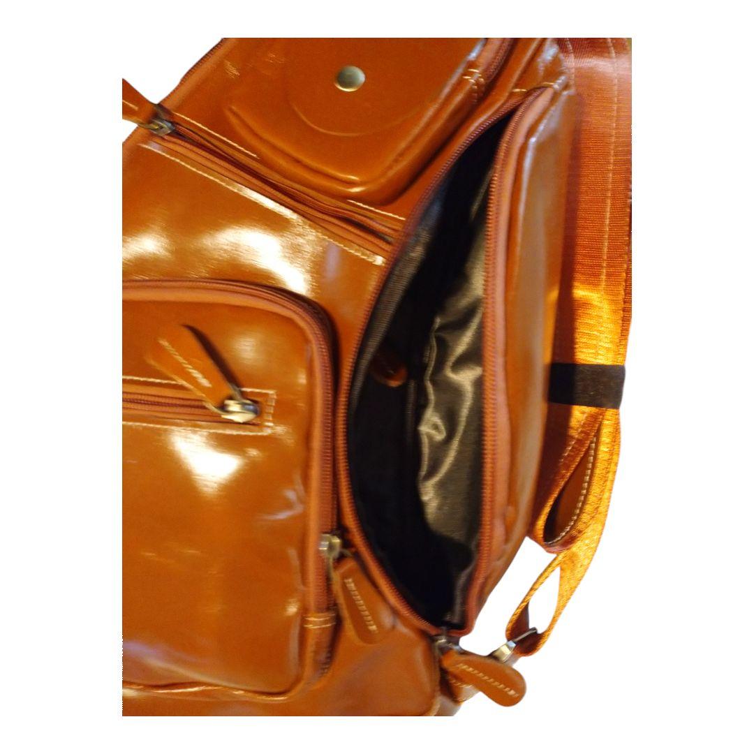 【新品未使用】TIDING ブラウン スリングバッグ 牛本革 ボディバッグ 茶