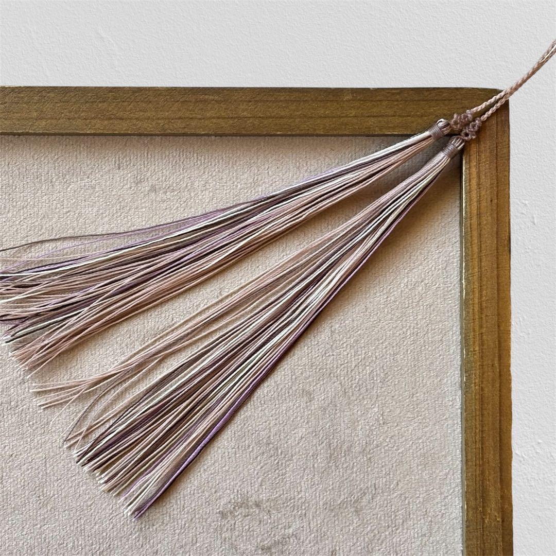 マクラメネックレス 天然石アメジスト グリーンアメジストビーズ タッセル