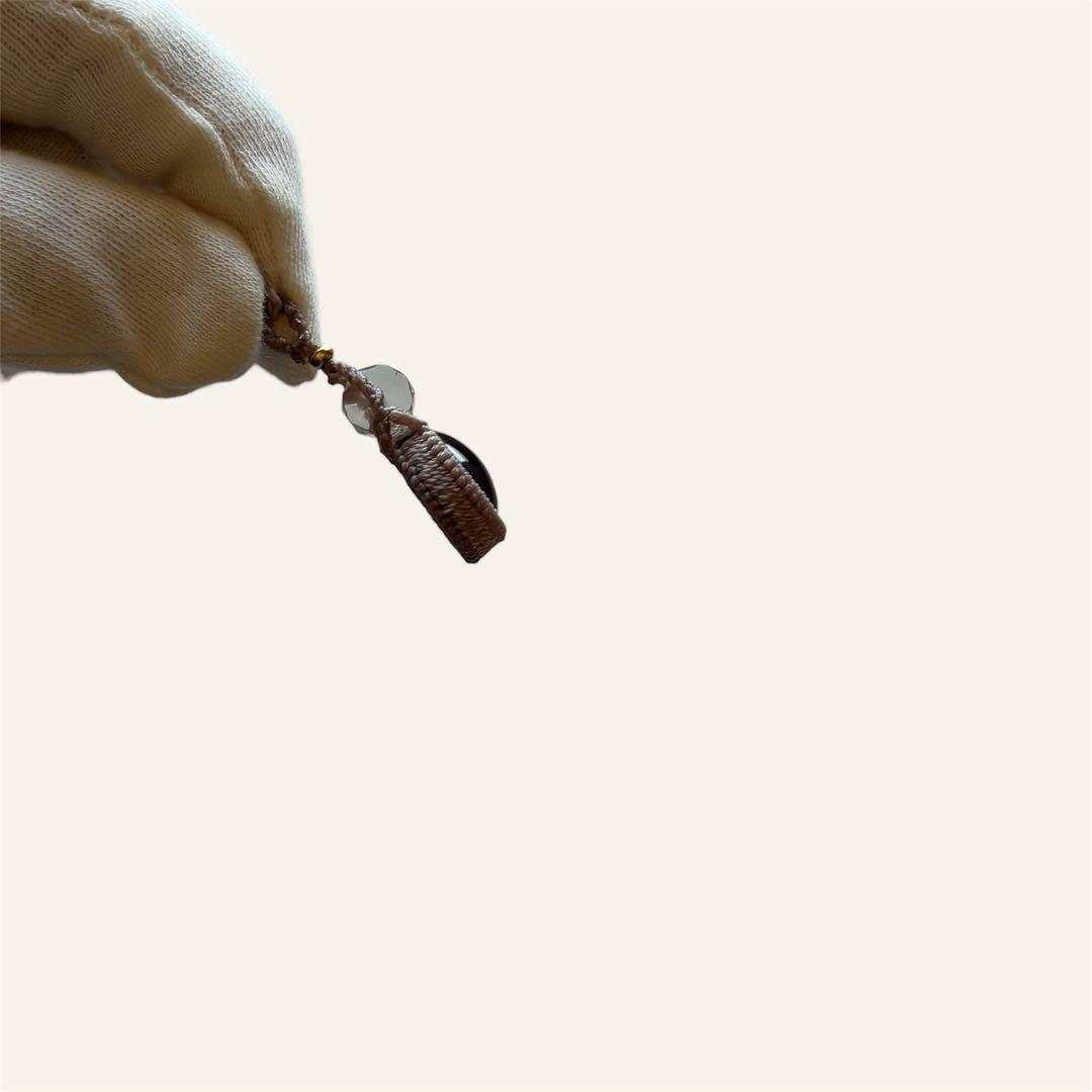 マクラメネックレス 天然石アメジスト グリーンアメジストビーズ タッセル