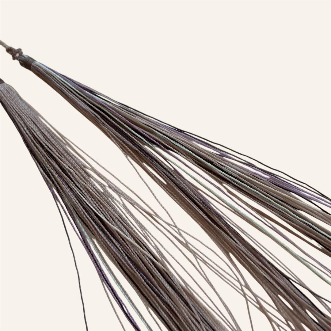 マクラメネックレス 天然石アメジスト グリーンアメジストビーズ タッセル