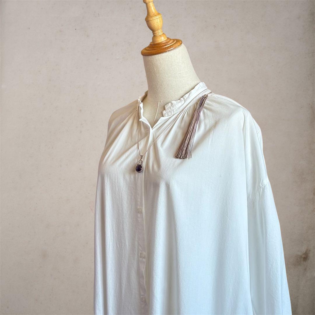 マクラメネックレス 天然石アメジスト グリーンアメジストビーズ タッセル