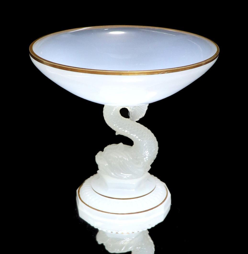 オールド・バカラ 大型 ドルフィン造形 金彩 コンポート オパーリンクリスタル製